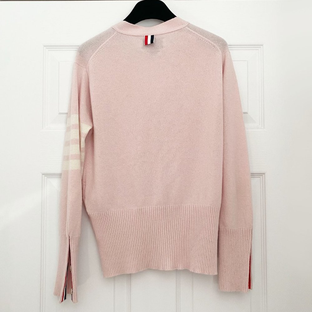 Thom Browne Pink Cashmere Cardigan, size 42 (fits like a fitted size Small). - Picture 12 of 15